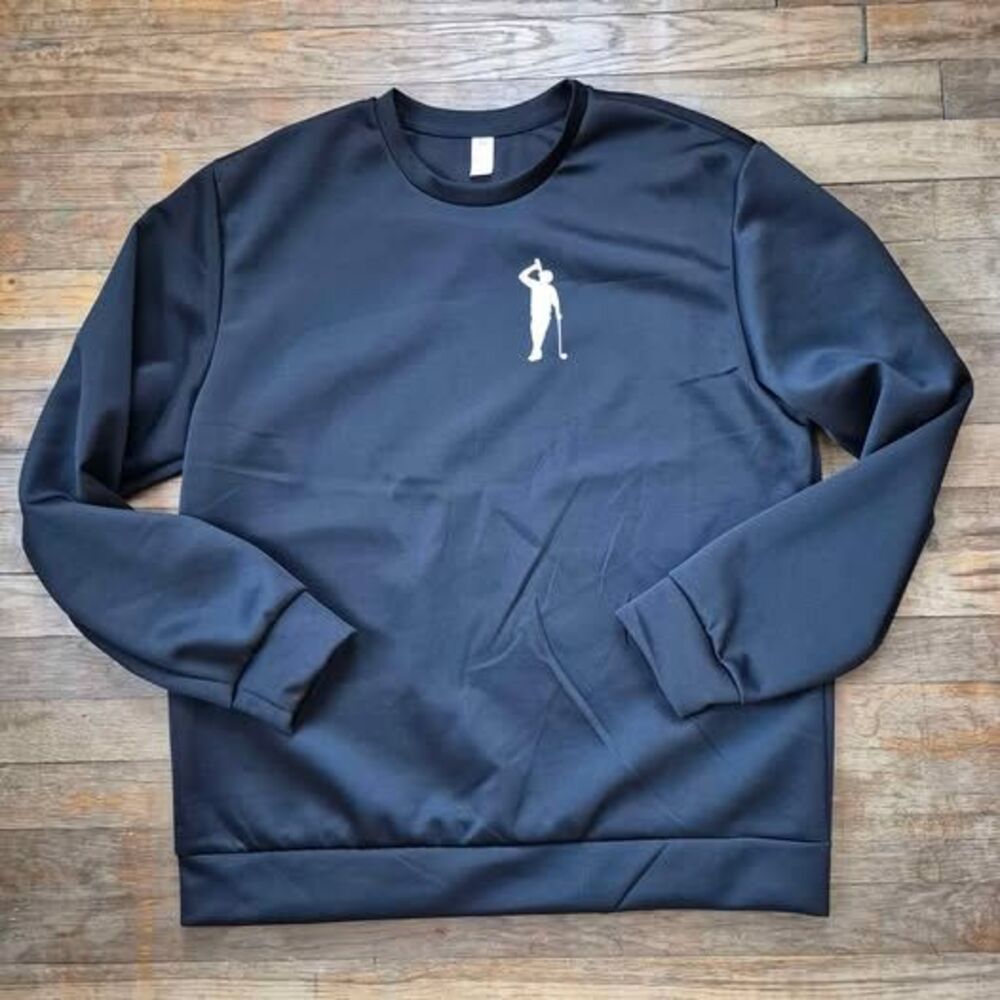 Golfer Drinking Logo Unisex Black Pull-Over Sweatshirt - XL - New